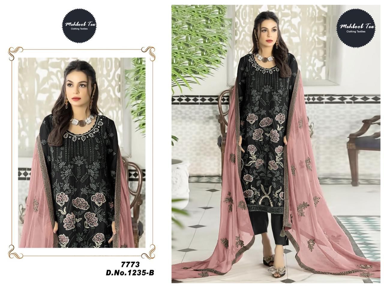 Dn 1235 By Mehboob Tex Georgette Pakistani Salwar Suit Exporters in India
